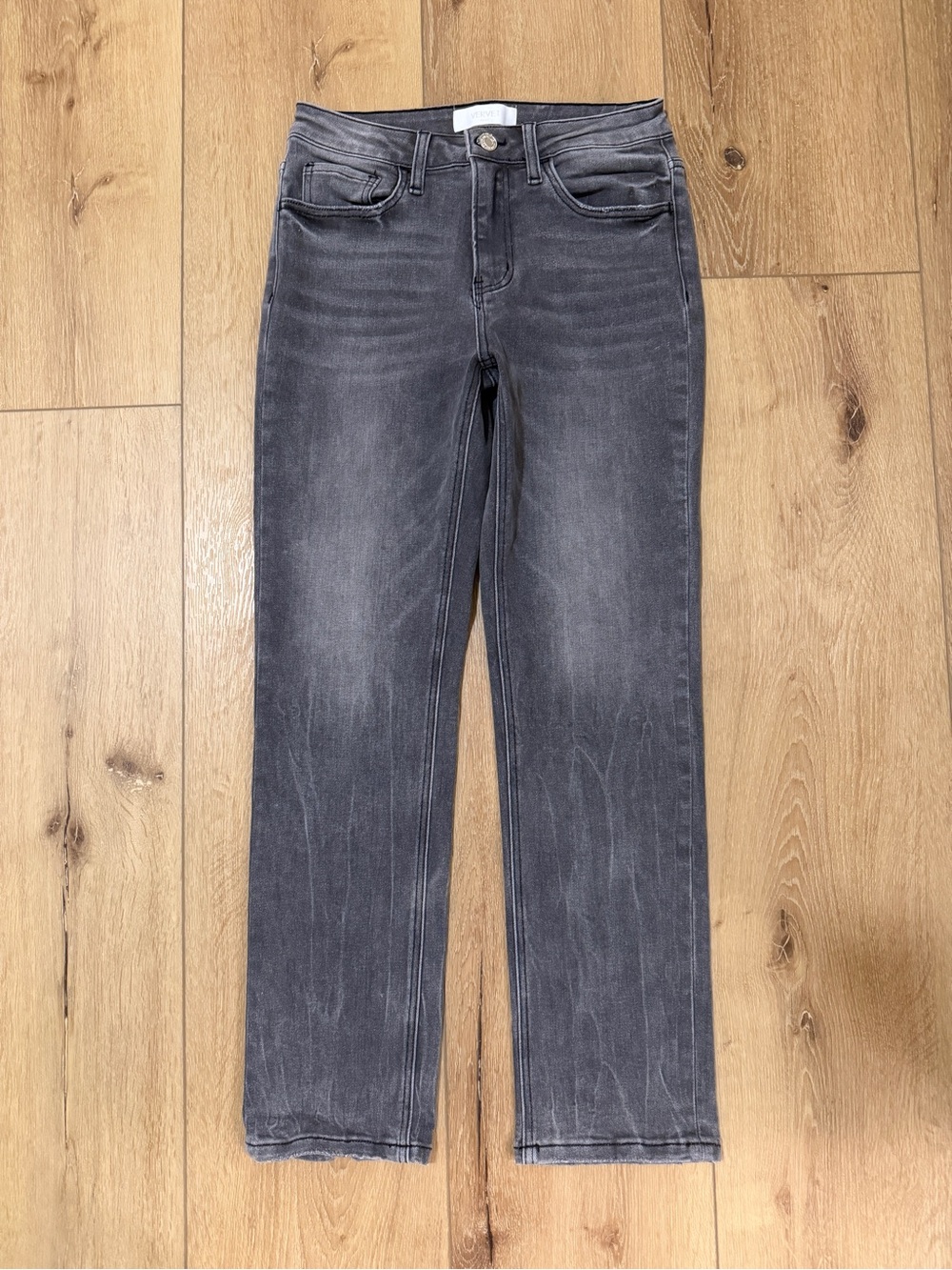 Women's Skinny Jeans in Washed Charcoal - Slim Fit